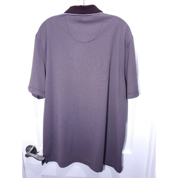 Van Heusen Air Men's XLT Big & Tall Striped Golf Polo Shirt Purple & White - Picture 8 of 9